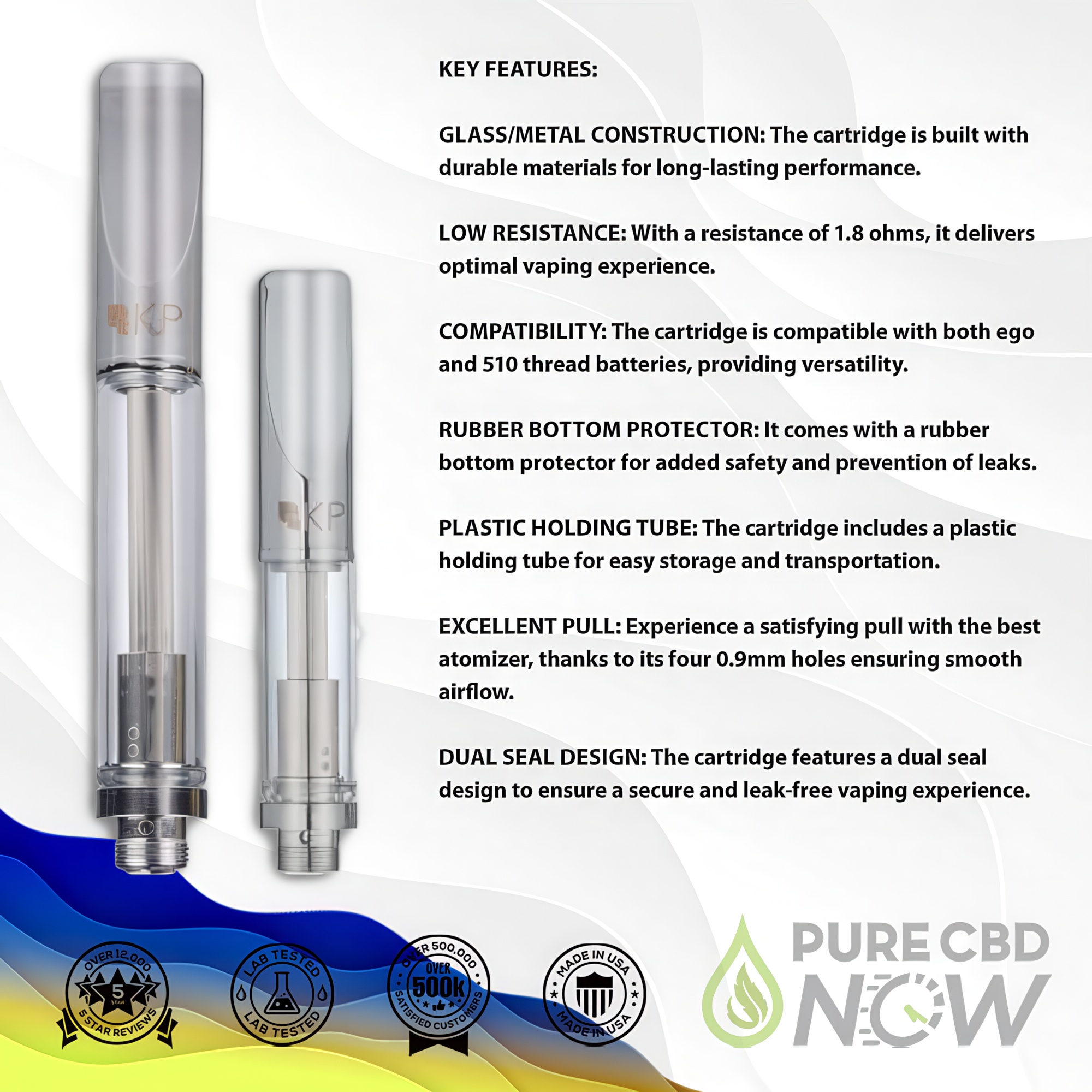 Empty Cartridge with Wick 1.0 or .5 ml 510 Thread - Image 4