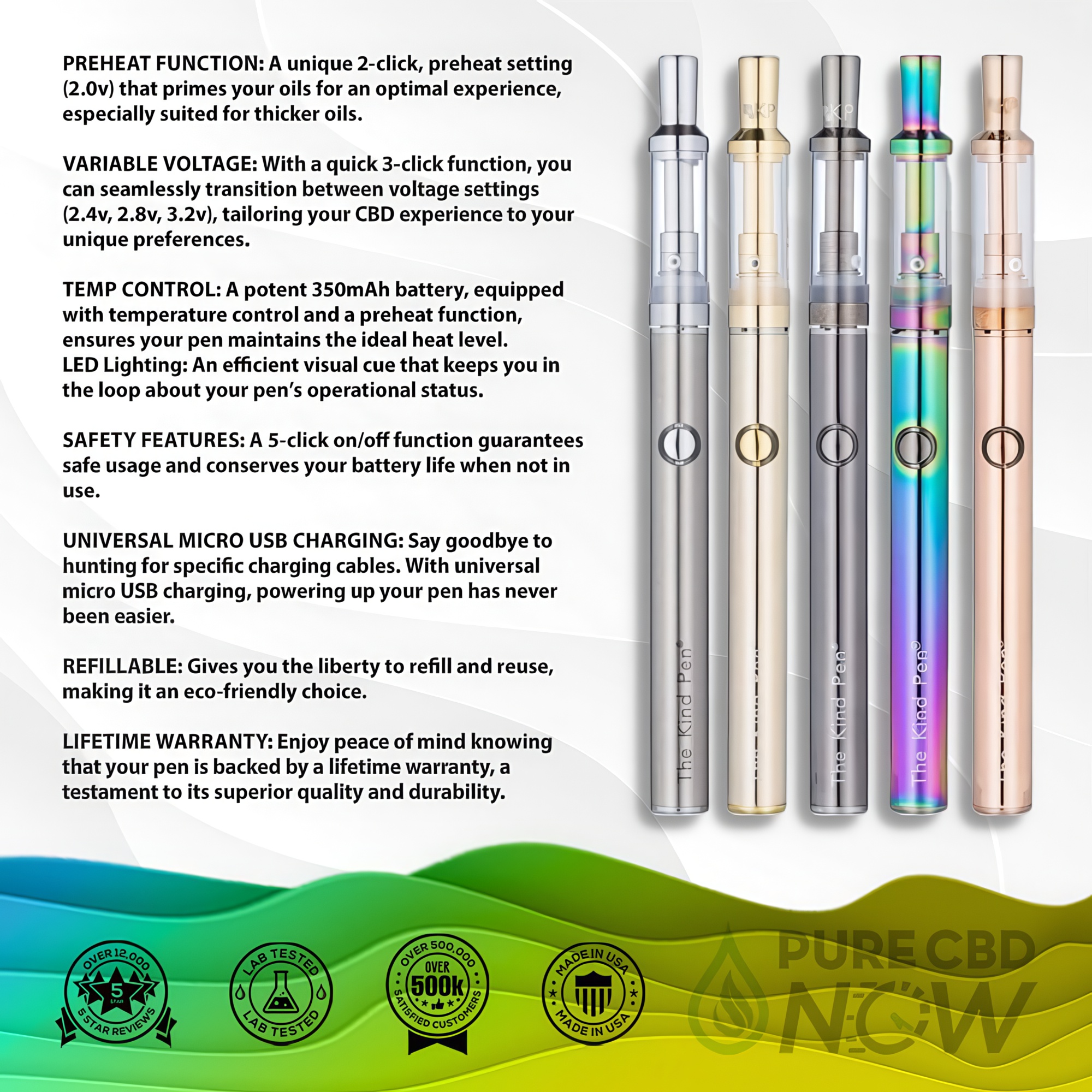 Kind Pen - The Slim Oil Premium CBD Pen Features