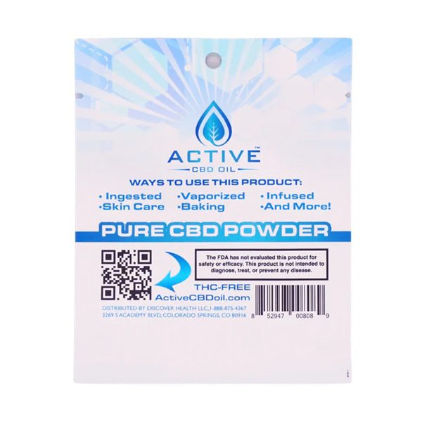Active CBD Oil 99% CBD Isolate - back