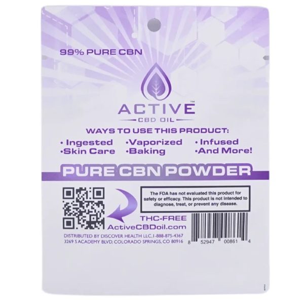 Active CBD Oil CBN Isolate 1000mg - back
