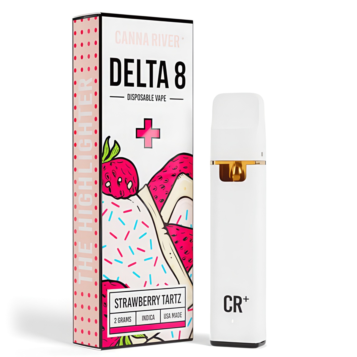 Canna River Highlighter Delta 8 Disposable 2G - Strawberry Tartz (Indica)
