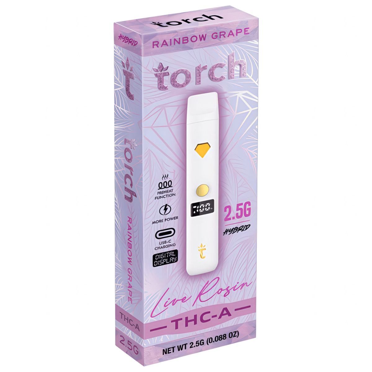 Torch Live Rosin THC-A Disposable 2.5G - Rainbow Grape (Hybrid)