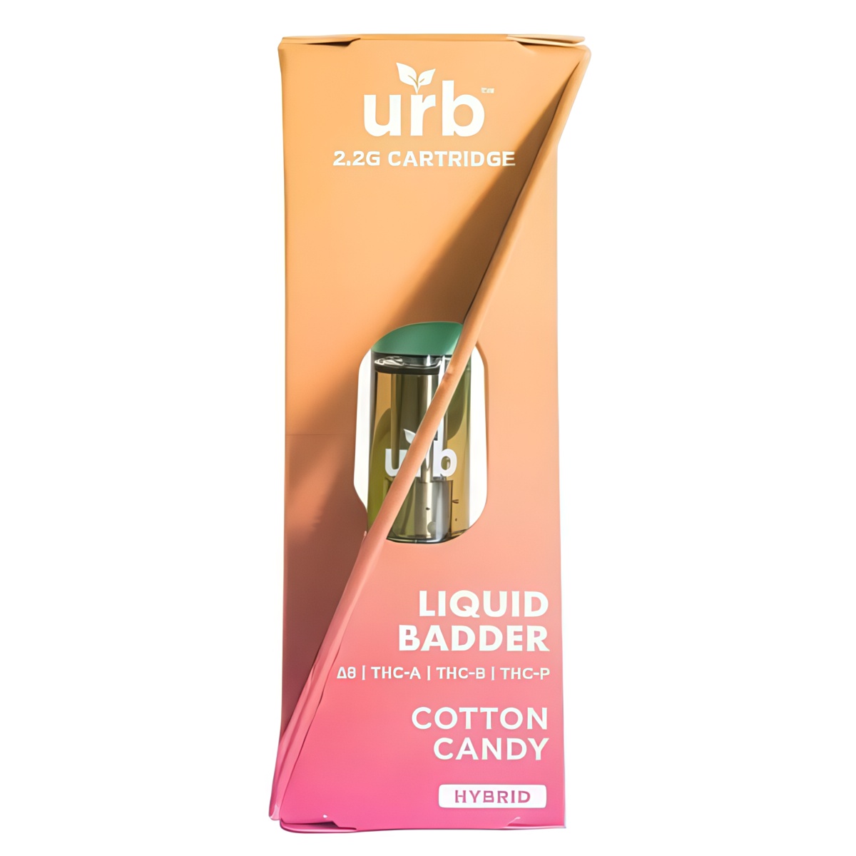 URB Liquid Badder Cartridge 2.2G infused with D8, THCA, THCB, & THCP - Cotton Candy (Hybrid)
