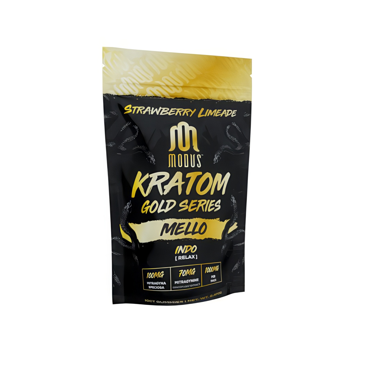 Modus Kratom Gold Series Gummies 1000mg | 10ct - Mello/Indo - Strawberry Lemonade