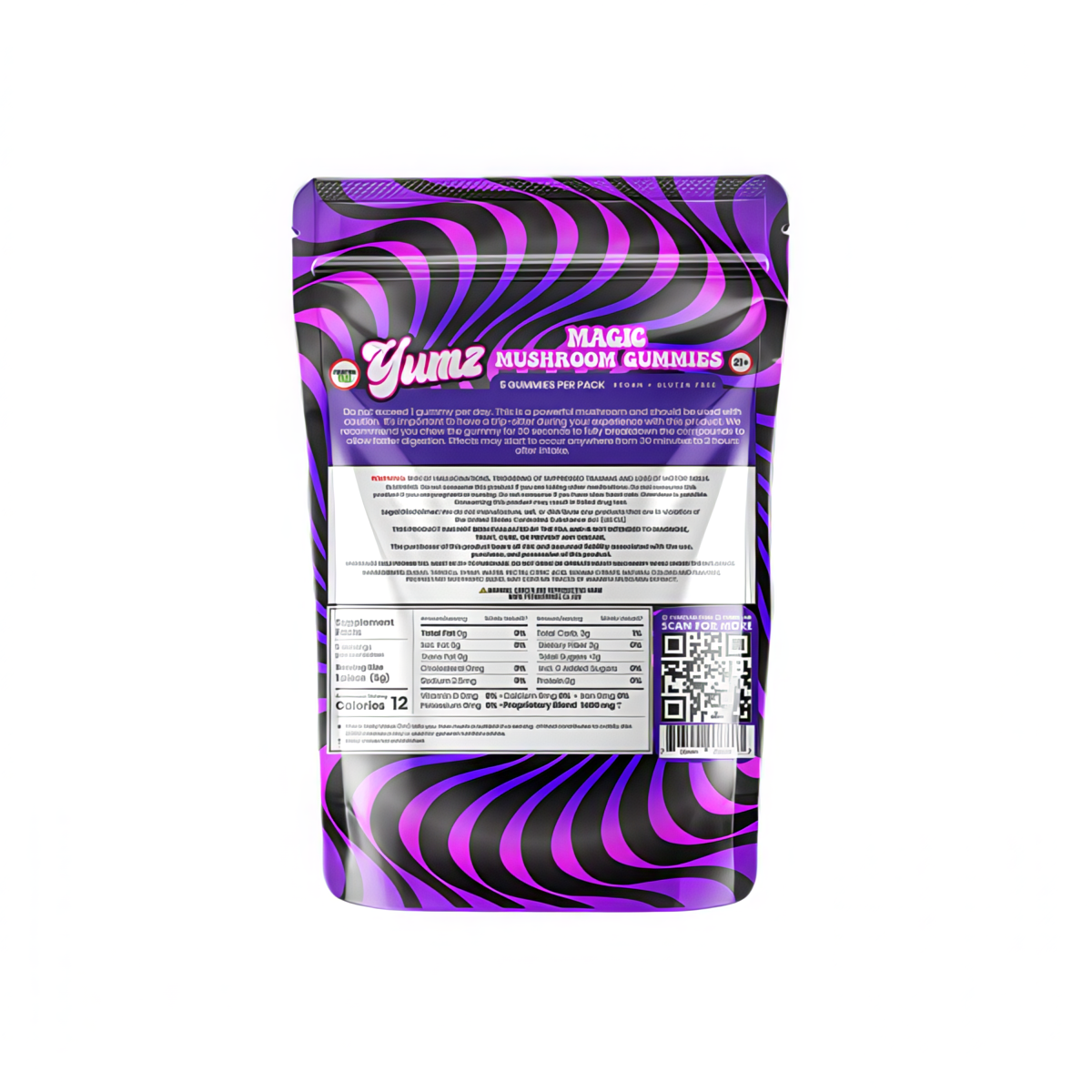Yumz Lab Magic Mushroom Gummies Mixed Berry Back