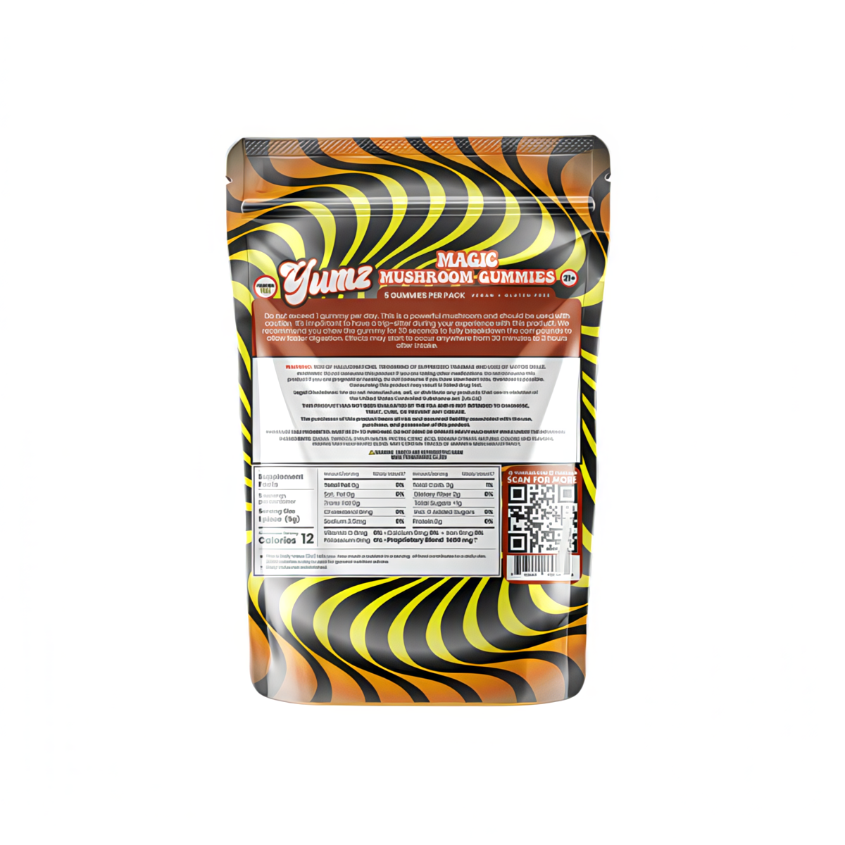Yumz Lab Magic Mushroom Gummies Mango Back