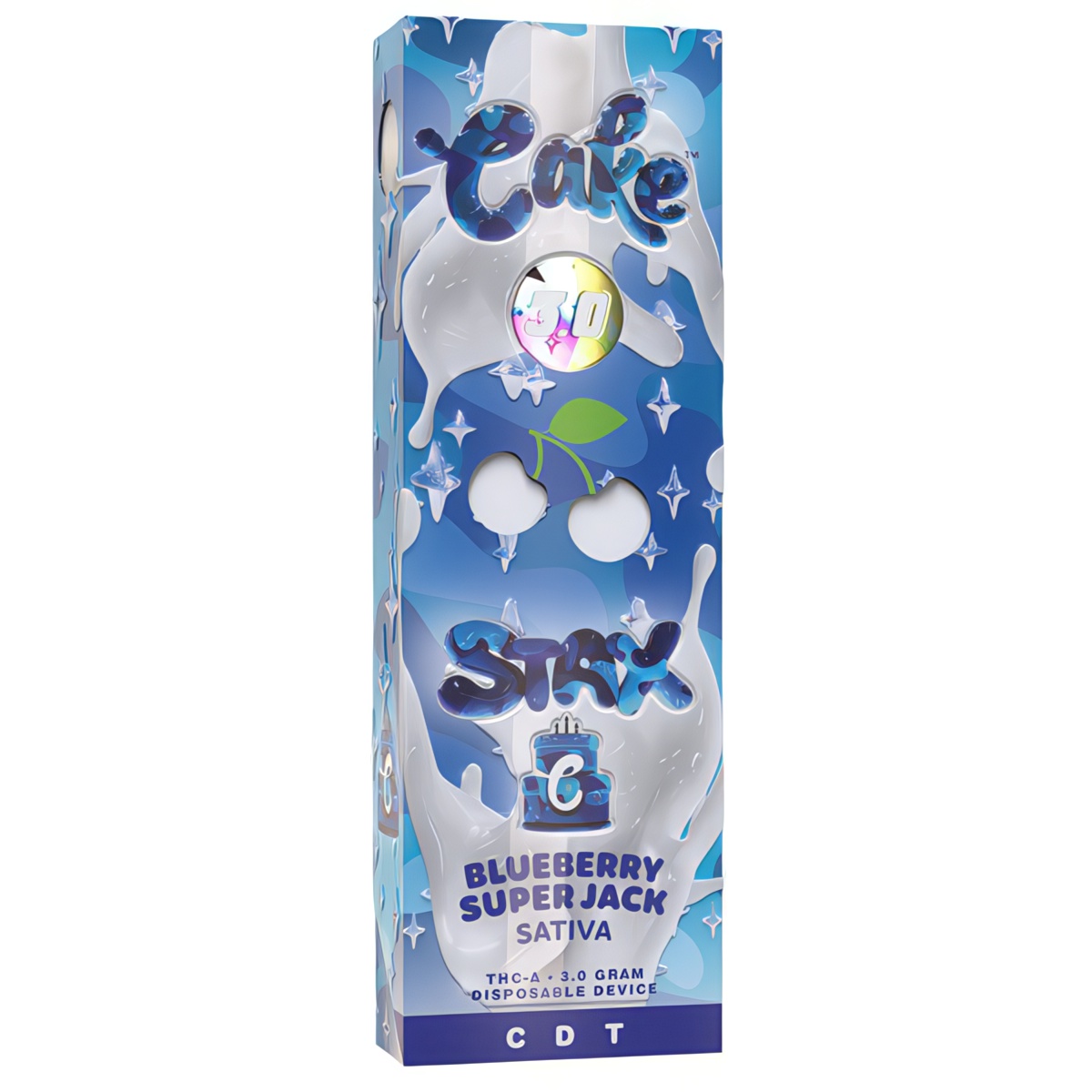 Cake Stax THC-A Disposable 3 Grams - Blueberry Super Jack (Sativa)