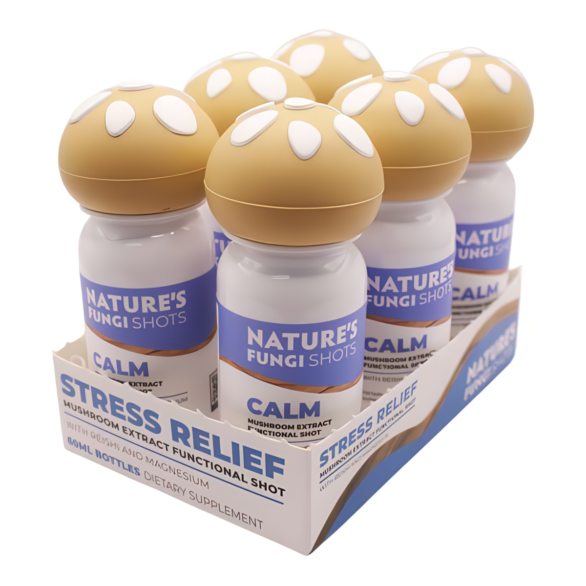 Nature's Fungi Mushroom Extract Functional Shots 6-Pack - calm side view