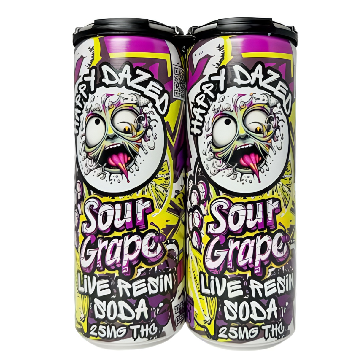 Happy Dazed Live Resin Soda 4-pack - Sour Grape
