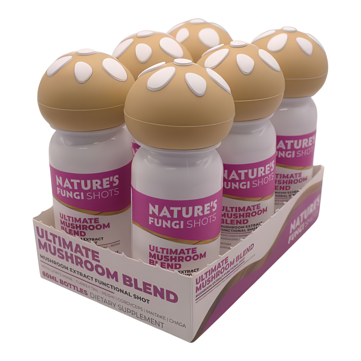 Nature's Fungi Mushroom Extract Functional Shots 6-Pack - Ultimate mushroom blend side view