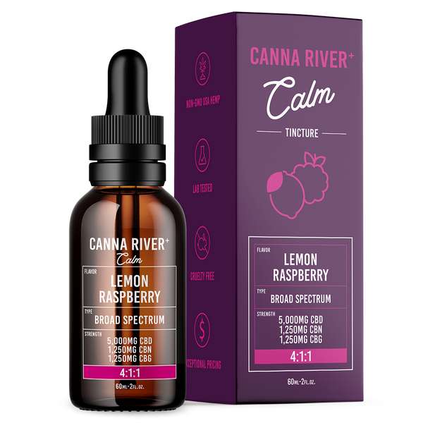 Canna River⁺ Broad Spectrum CBD Calm Tincture 60mL - Lemon Raspberry