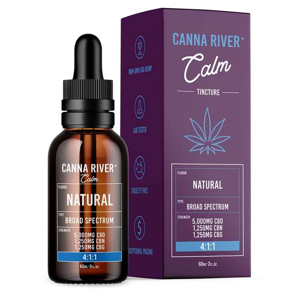 Canna River⁺ Broad Spectrum CBD Calm Tincture 60mL - Natural