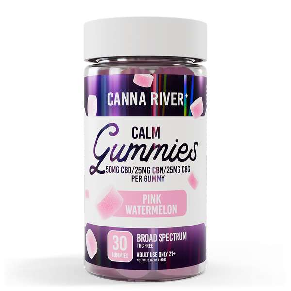 Canna River⁺ Broad Spectrum Calm CBD Gummies 30 Count - Pink Watermelon