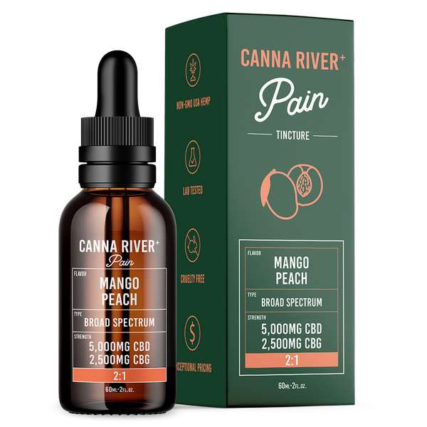 Canna River⁺ Broad Spectrum CBD Pain Tincture 60mL - Mango Peach