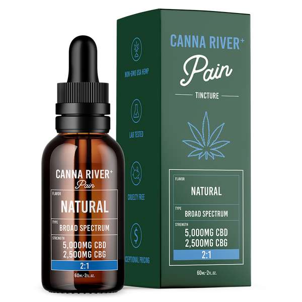 Canna River⁺ Broad Spectrum CBD Pain Tincture 60mL - Natural