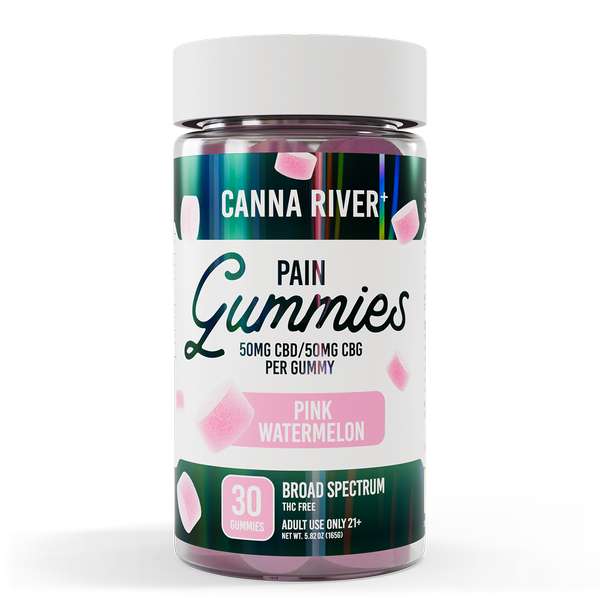 Canna River⁺ Broad Spectrum Pain CBD Gummies 30 Count - Pink Watermelon