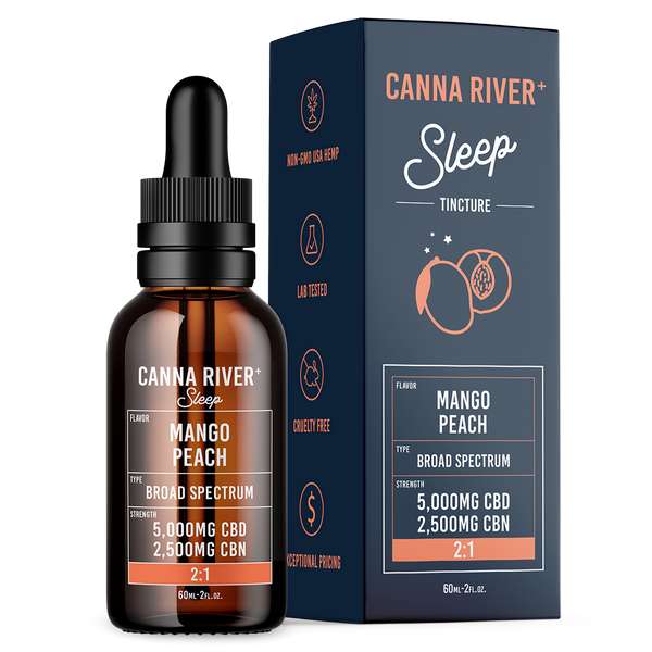 Canna River⁺ Broad Spectrum CBD Sleep Tincture 60mL - Mango Peach