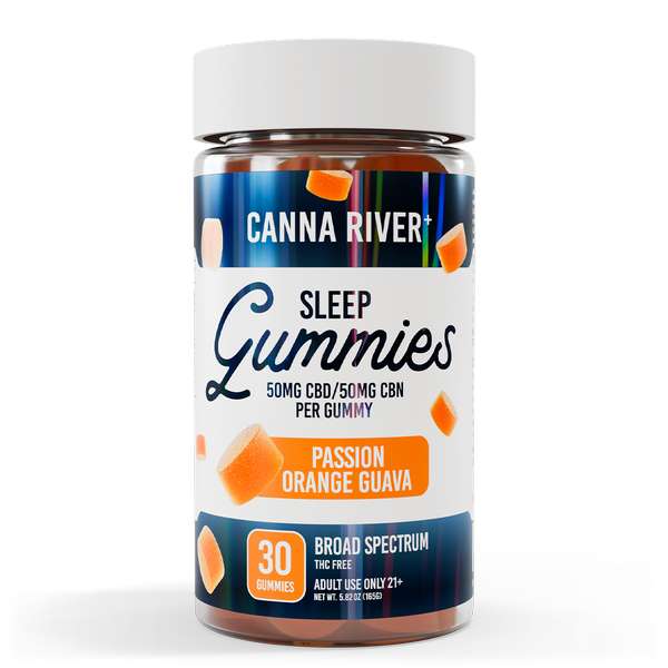Canna River⁺ Broad Spectrum Sleep CBD Gummies 30 Count - Passion, Orange, Guava