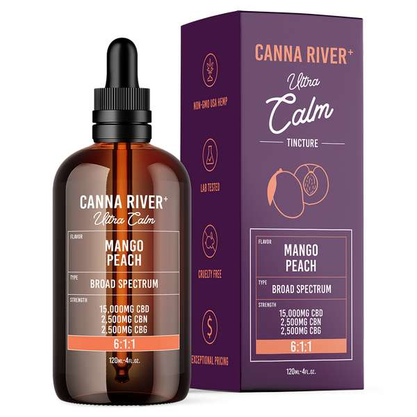 Canna River⁺ Broad Spectrum CBD Ultra Calm Tincture 120mL - Mango Peach