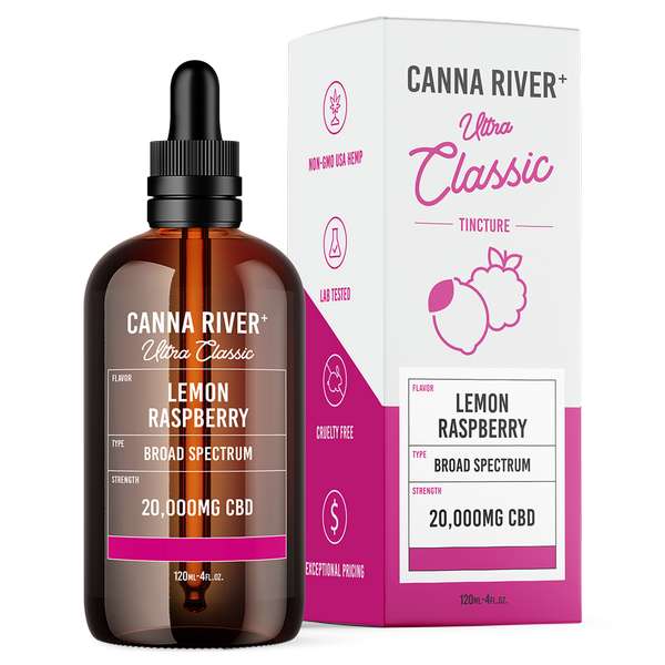 Canna River⁺ Broad Spectrum CBD Ultra Classic Tincture 120mL - Lemon Raspberry