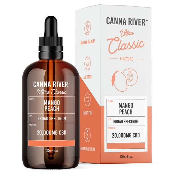 Canna River⁺ Broad Spectrum CBD Ultra Classic Tincture 120mL - Mango Peach