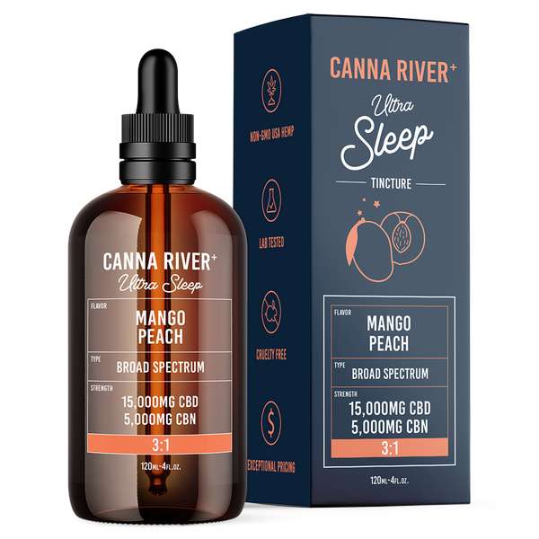 Canna River⁺ Broad Spectrum CBD Ultra Sleep Tincture 120mL - Mango Peach