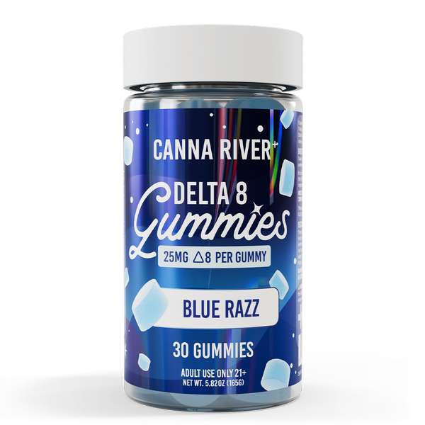 Canna River⁺ Delta 8 Gummies 30 Count - Blue Razz