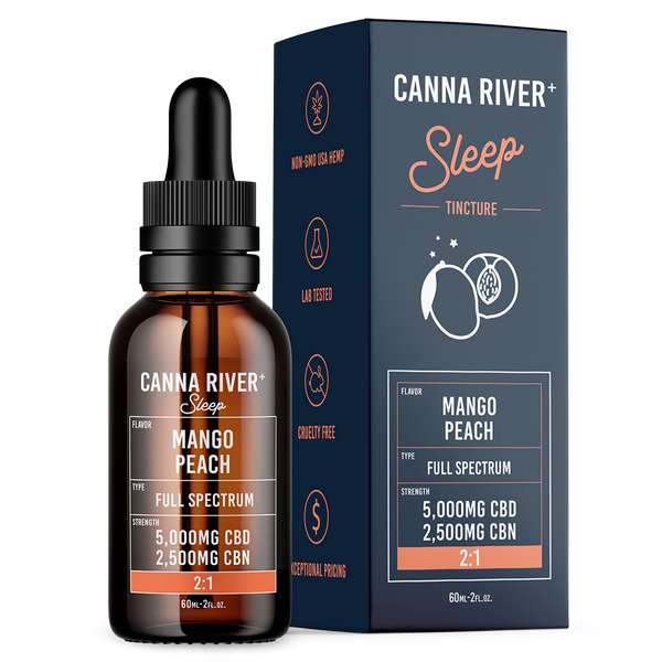 Canna River⁺ Full Spectrum CBD Sleep Tincture 5000 CBD + 2500 CBN - Mango Peach