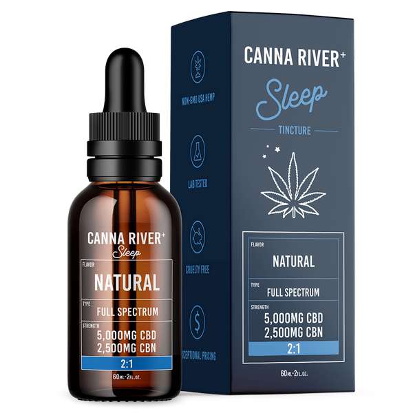Canna River⁺ Full Spectrum CBD Sleep Tincture 5000 CBD + 2500 CBN - Natural