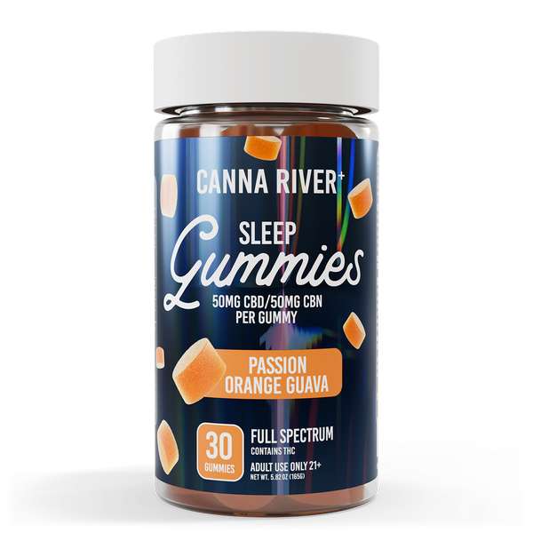 Canna River⁺ Full Spectrum Sleep CBD Gummies 30 Count - Passion, Orange, Guava