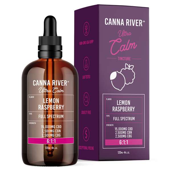 Canna River⁺ Full Spectrum CBD Ultra Calm Tincture 20000mg - Lemon Raspberry