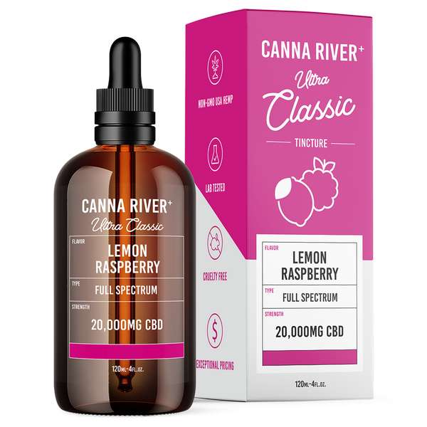 Canna River⁺ Full Spectrum CBD Ultra Classic Tincture 20000mg - Lemon Raspberry