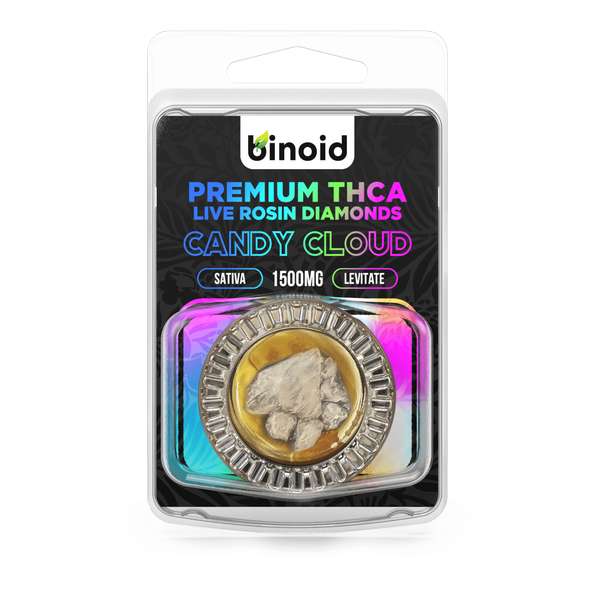 Binoid THC-A Diamonds Live Rosin Wax Dabs 1500mg - Candy Cloud (Sativa)