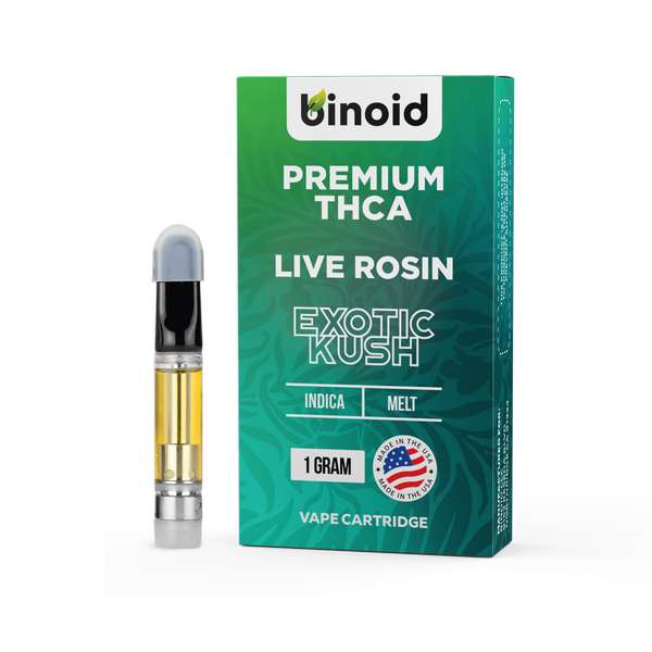 Binoid THC-A Vape Live Rosin Carts 1 Gram - Exotic Kush (Indica)