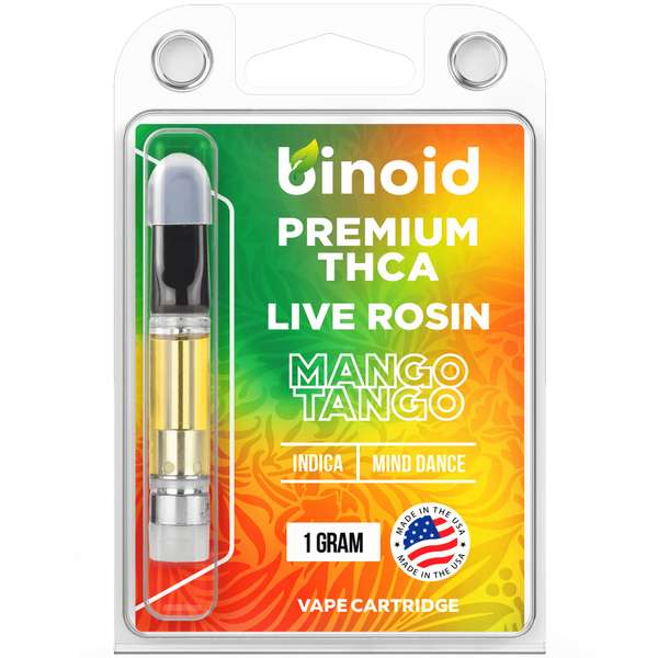 Binoid THC-A Vape Live Rosin Carts 1 Gram - Mango Tango (Indica)