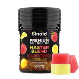 Binoid Master Blend Gummies 1300mg (20 Count) &ndash; Raspberry Citrus