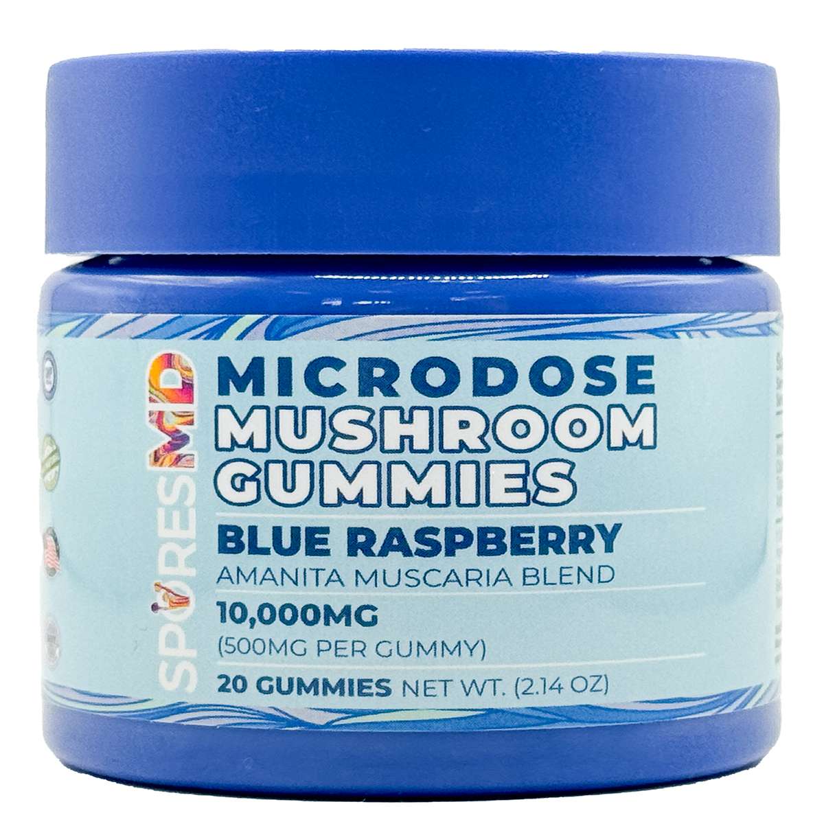 Microdose Mushroom Gummies 10,000mg (20ct) - Blue Raspberry